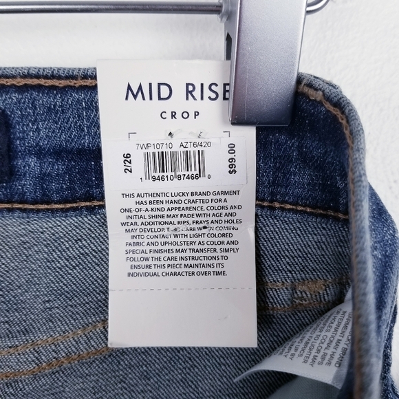 Lucky Brand Mid Rise Crop Ava Jeans NWT - Picture 4 of 12